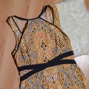 Forever 21 Yellow and Black Maxi Dress